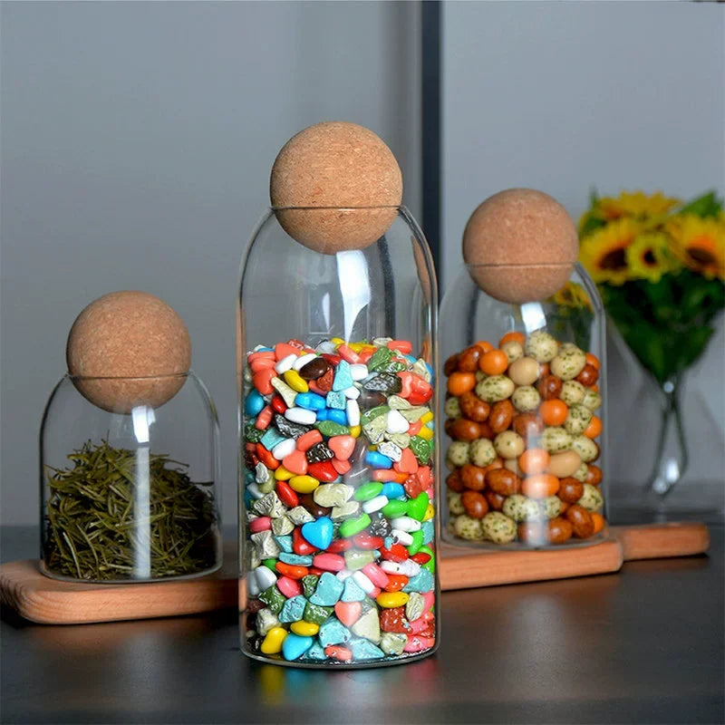 Round Cork Glass Jar