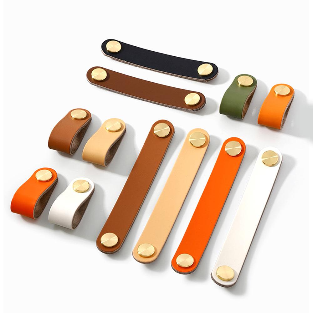 Faux Leather Cabinet Drawer Pulls (4 Pcs)