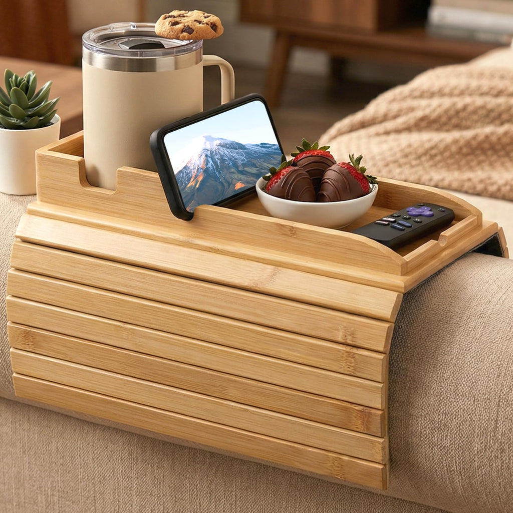 Bamboo Sofa Armrest Tray