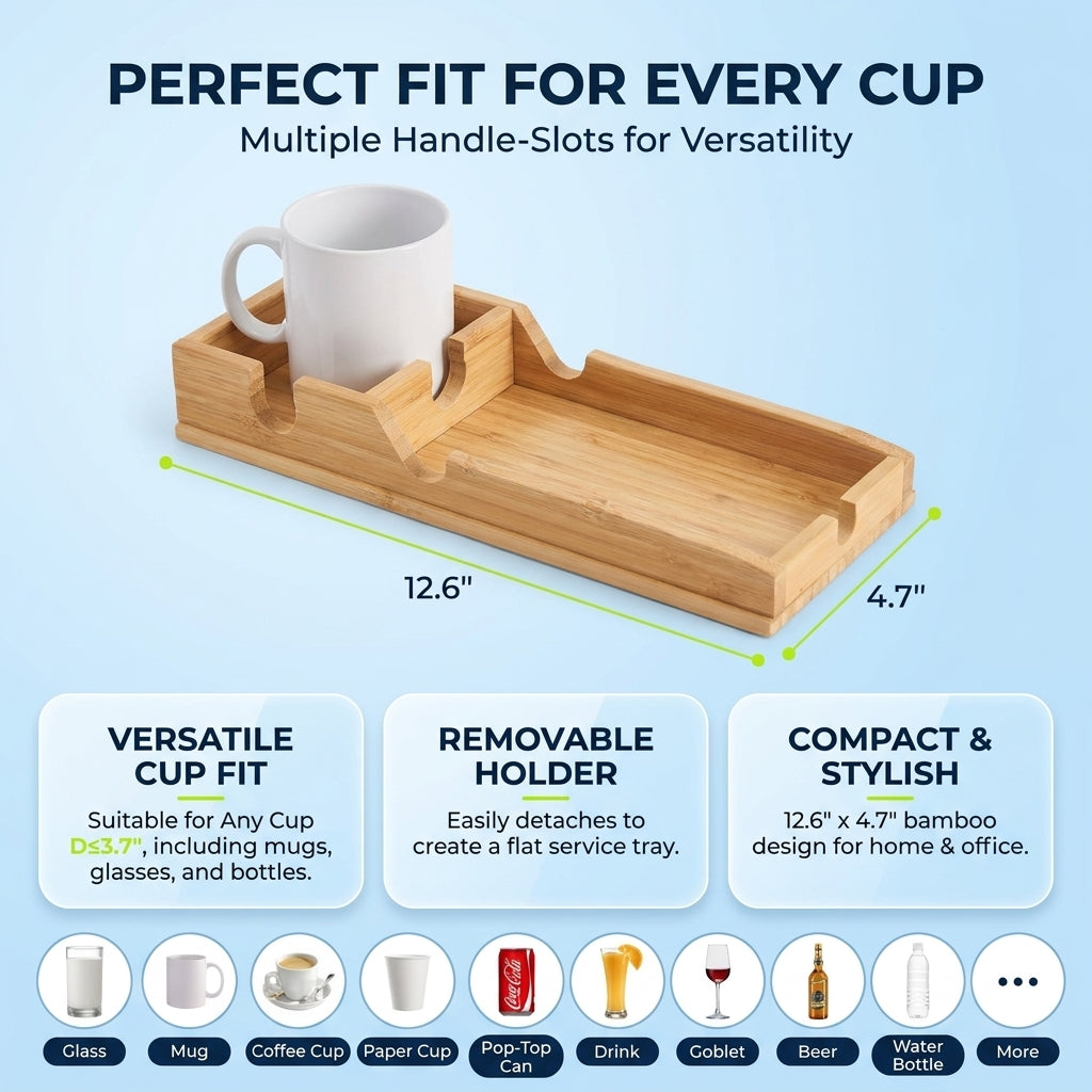 Bamboo Sofa Armrest Tray