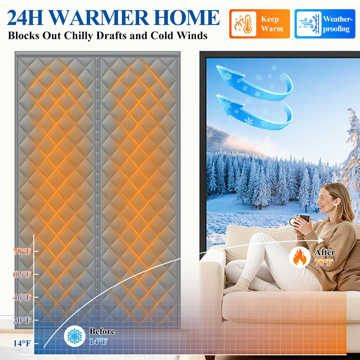 Magnetic Cotton Door Curtain