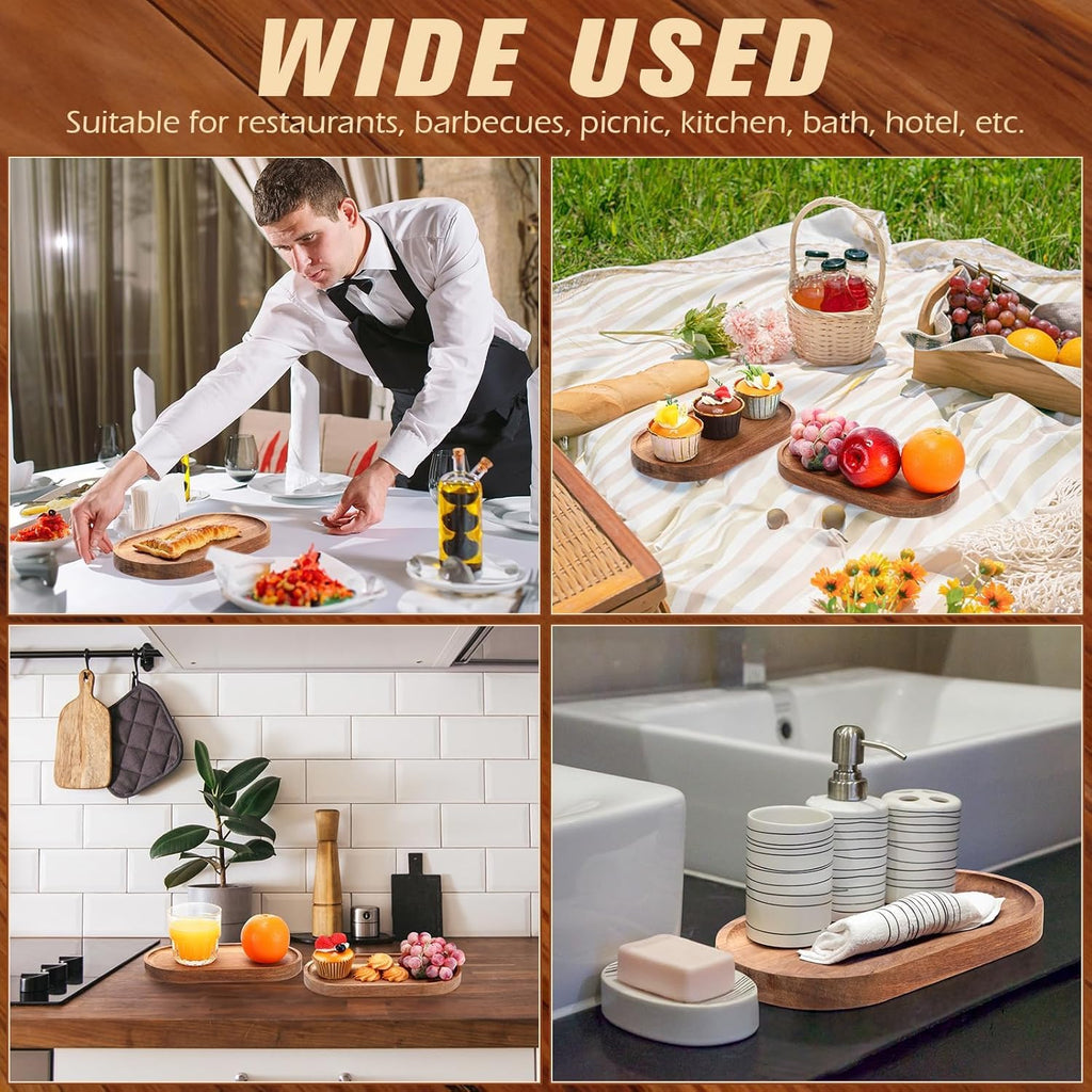 Wooden Serving Tray Set (3 Pcs)