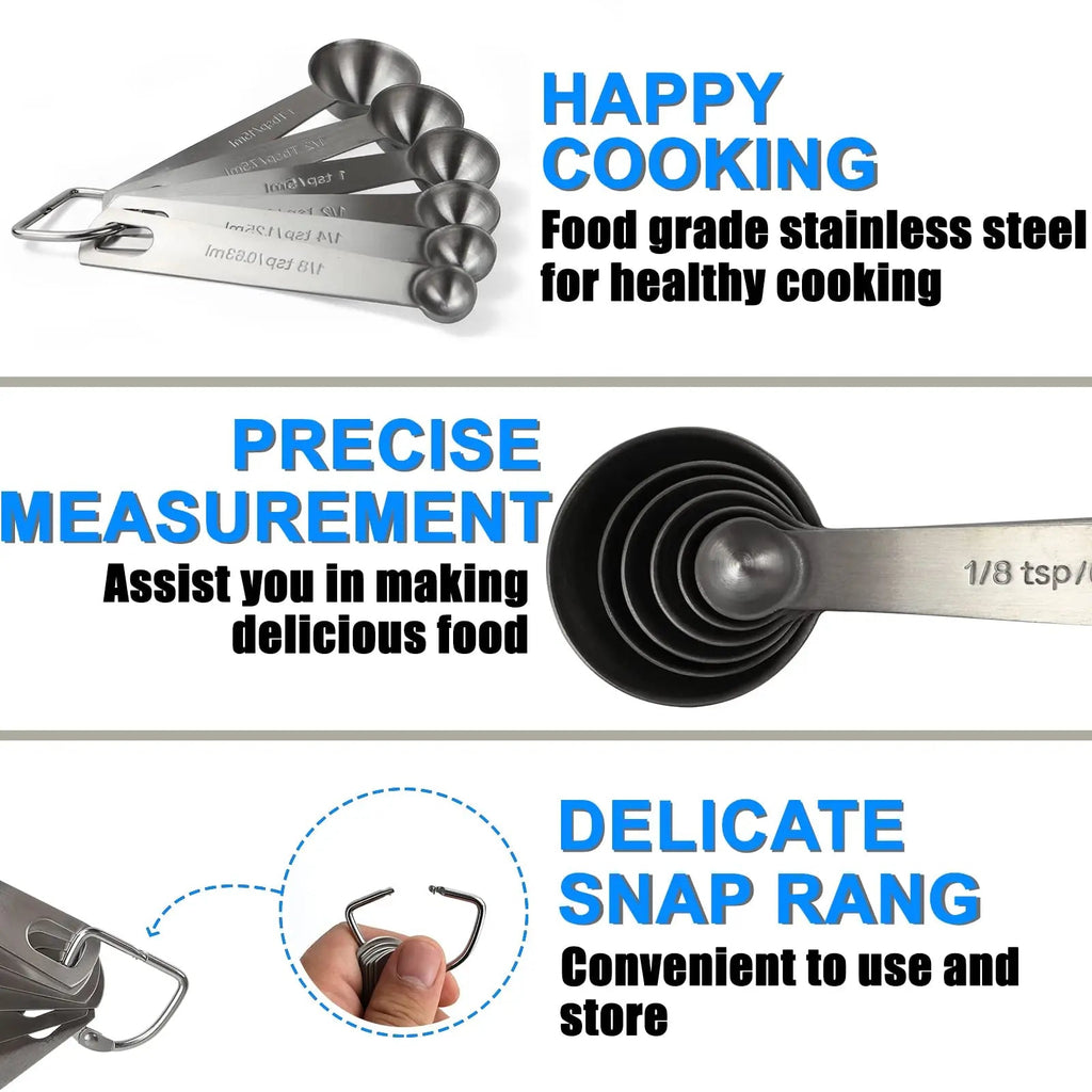 Stainless Steel Measuring Spoons (6 Pcs)