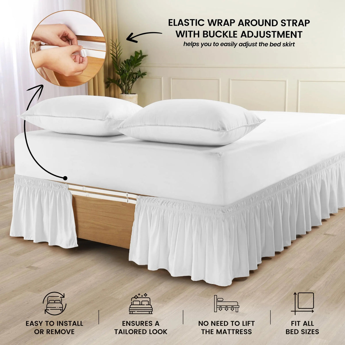 Elastic Wrap Bed Ruffle