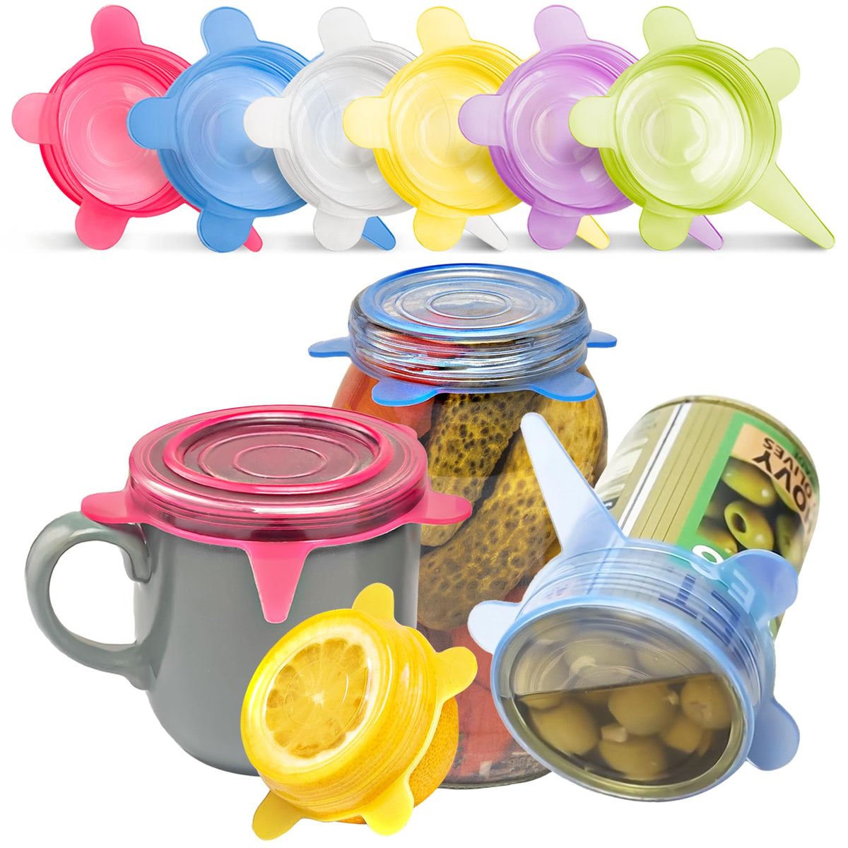Reusable Silicone Jar Covers (12 pcs)