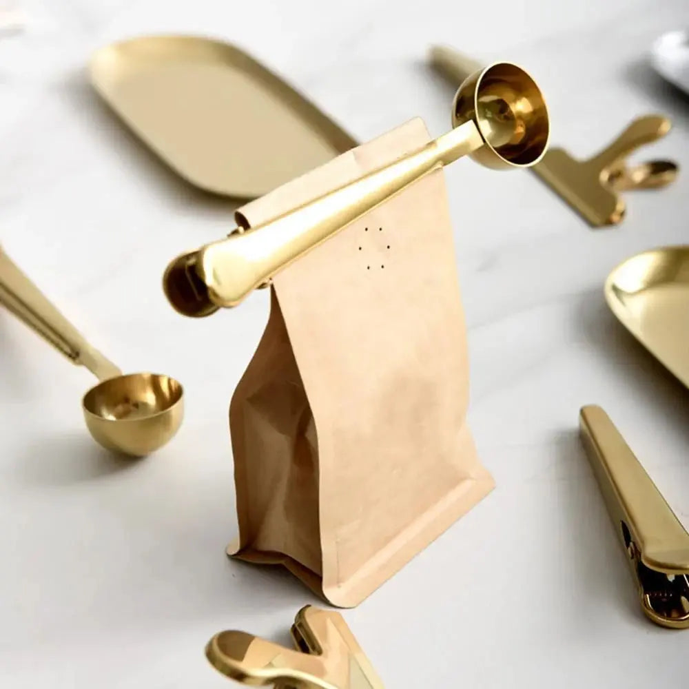 Stainless Steel Coffee Scoop with Clip