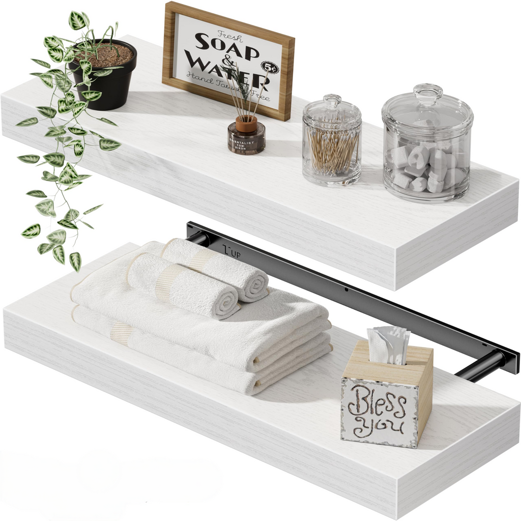White Wooden Floating Shelf