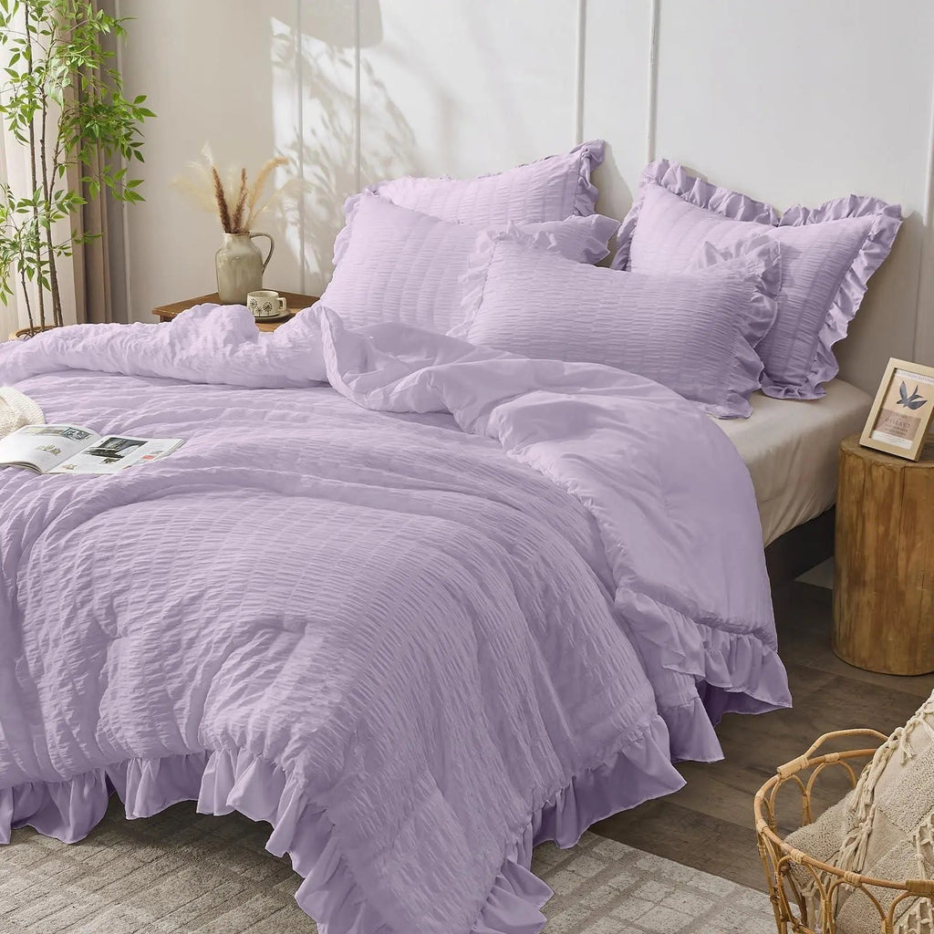 Korean Lace Seersucker Bedding Set