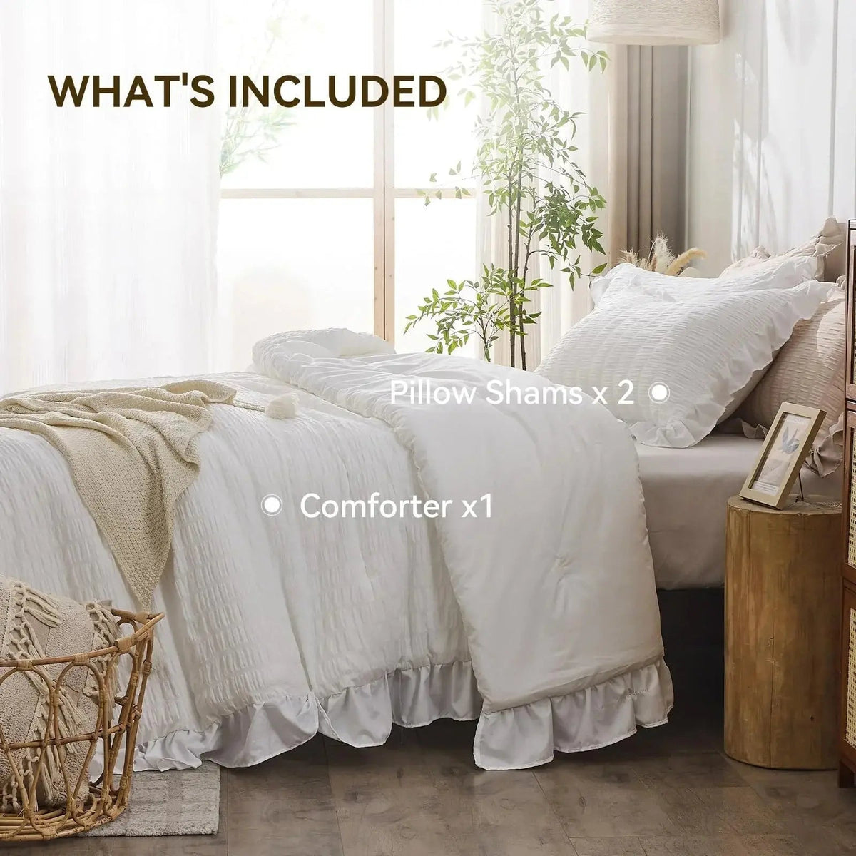Korean Lace Seersucker Bedding Set