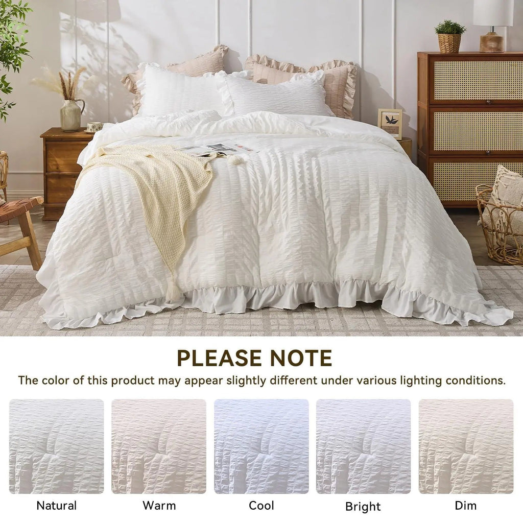 Korean Lace Seersucker Bedding Set
