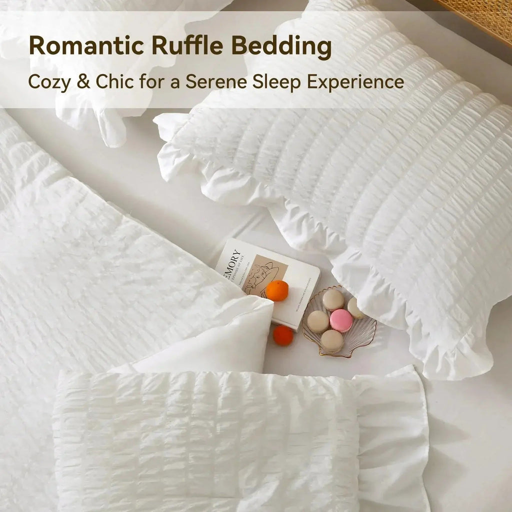 Korean Lace Seersucker Bedding Set