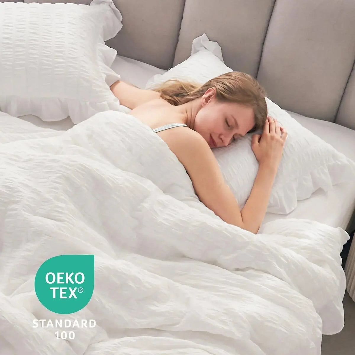 Korean Lace Seersucker Bedding Set