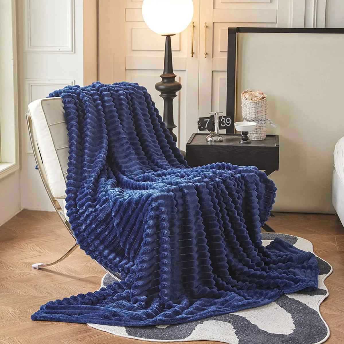 Faux Rabbit Fur Throw Blanket