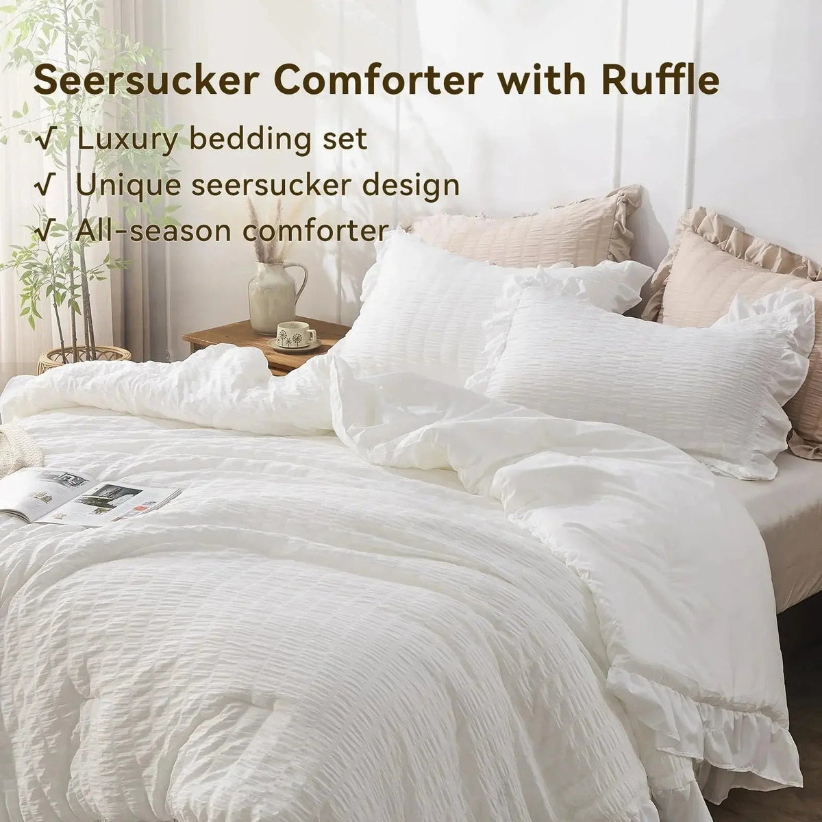 Korean Lace Seersucker Bedding Set