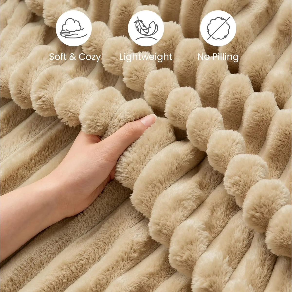 Faux Rabbit Fur Throw Blanket