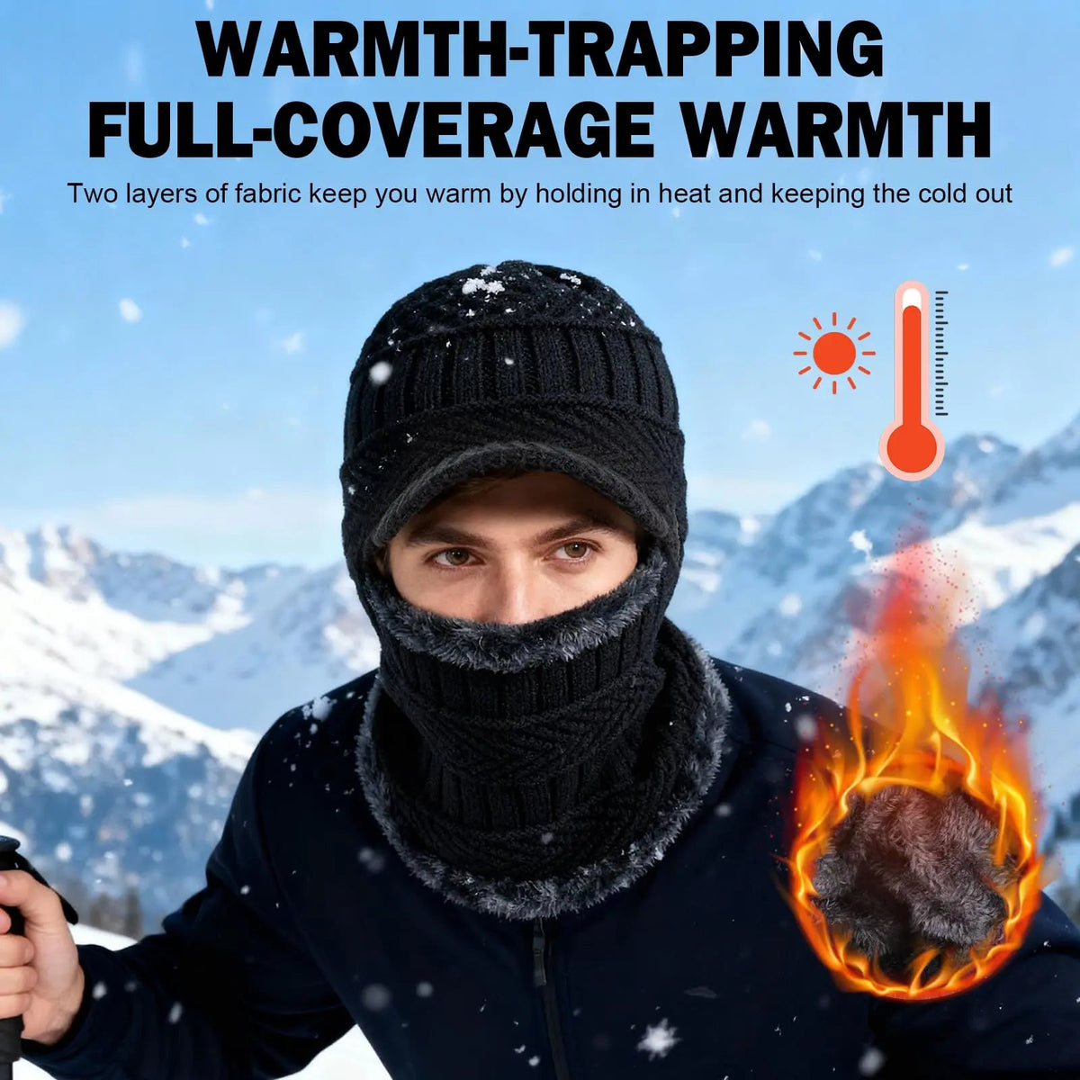 Winter Fleece Balaclava Beanie