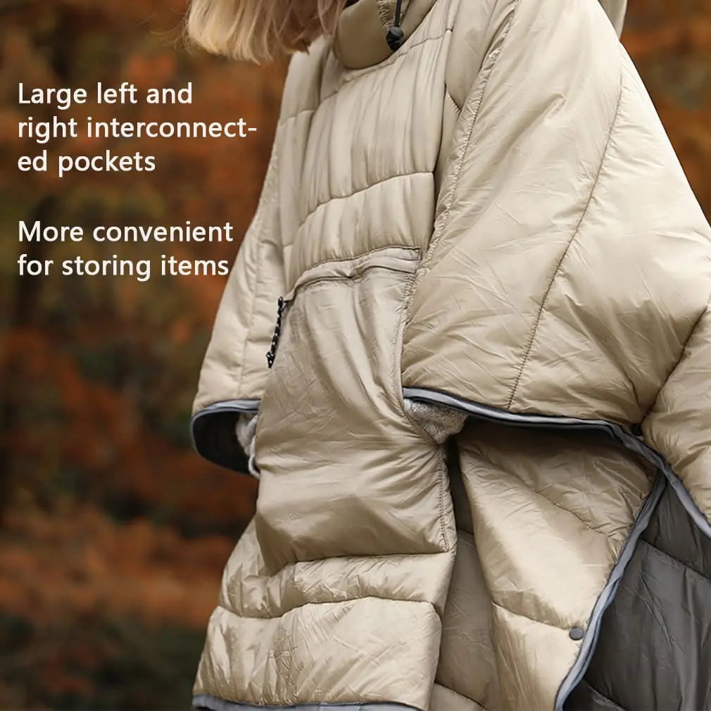 Hooded Camping Blanket Poncho