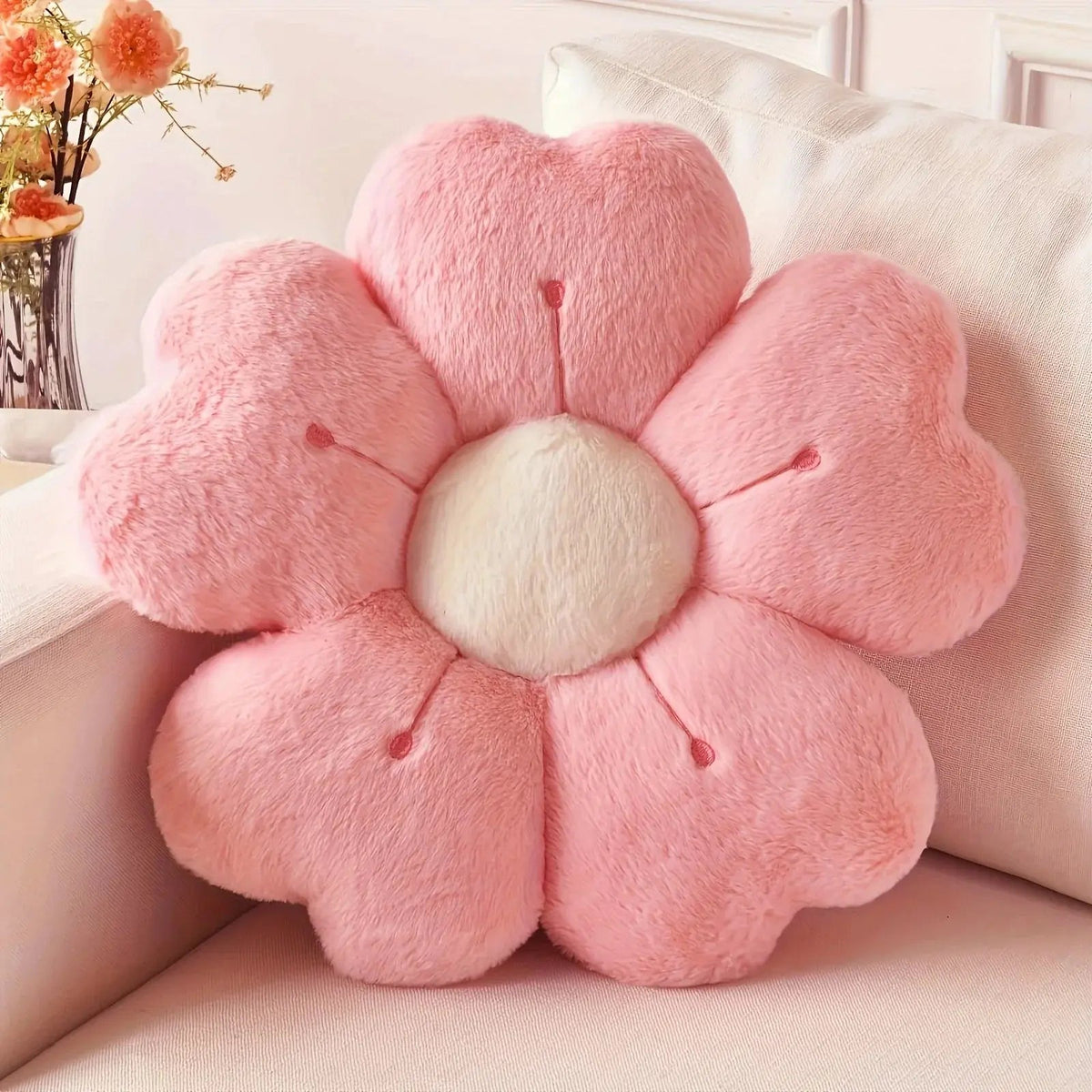 Flower Plush Throw Pillow